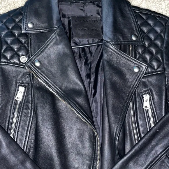 All saints cargo leather jacket